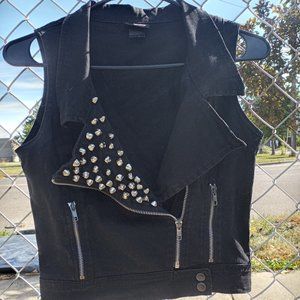 New York Dolls Studded Moto Vest